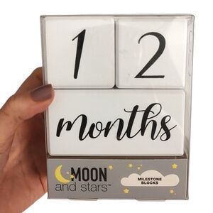 New Baby Milestone Blocks Monthly Weekly Year and Grade White Black Set